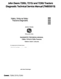 John Deere 7200J  7215J and 7230J Tractors Diagnostic Technical Service Manual - TM805019 preview
