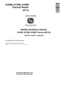 John Deere 6155M  6175M  6195M Tractors (MY18) Repair Technical Manual - TM410819 preview