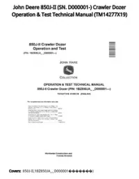 John Deere 850J-II (SN. D000001-) Crawler Dozer Operation & Test Technical Manual - TM14277X19 preview