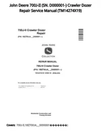 John Deere 700J-II (SN. D000001-) Crawler Dozer Repair Service Manual - TM14274X19 preview