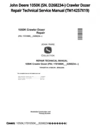 John Deere 1050K (SN. D268234-) Crawler Dozer Repair Technical Service Manual - TM14257X19 preview