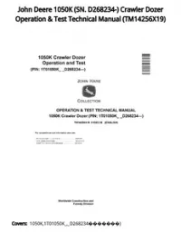 John Deere 1050K (SN. D268234-) Crawler Dozer Operation & Test Technical Manual - TM14256X19 preview