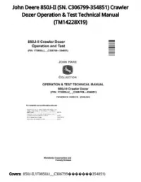John Deere 850J-II (SN. C306799-354851) Crawler Dozer Operation & Test Technical Manual - TM14228X19 preview