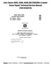 John Deere 450K  550K  650K (SN.F305399-) Crawler Dozer Repair Technical Service Manual - TM14163X19 preview