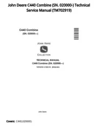 John Deere C440 Combine (SN. 020000-) Technical Service Manual - TM702919 preview