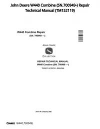 John Deere W440 Combine (SN.700949-) Repair Technical Manual - TM152119 preview