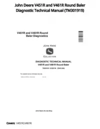 John Deere V451R and V461R Round Baler Diagnostic Technical Manual - TM301919 preview