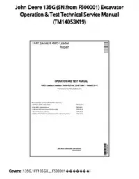 John Deere 135G (SN.from F500001) Excavator Operation & Test Technical Service Manual - TM14053X19 preview