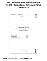 John Deere 744K Series II 4WD Loader (SN. F664578-) Diagnostic and Test Service Manual - TM13218X19 preview