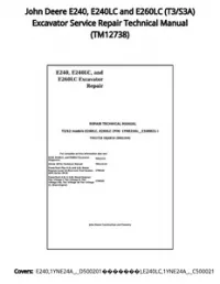 John Deere E240  E240LC and E260LC (T3/S3A) Excavator Service Repair Technical Manual - TM12738 preview