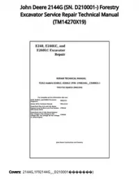 John Deere 2144G (SN. D210001-) Forestry Excavator Service Repair Technical Manual - TM14270X19 preview