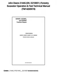 John Deere 2144G (SN. D210001-) Forestry Excavator Operation & Test Technical Manual - TM14269X19 preview