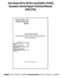 John Deere E210  E210LC and E230LC (T2/S2) Excavator Service Repair Technical Manual - TM12735 preview