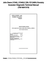 John Deere 2154G  2154GLC (SN. F212400-) Forestry Excavator Diagnostic Technical Manual - TM14041X19 preview