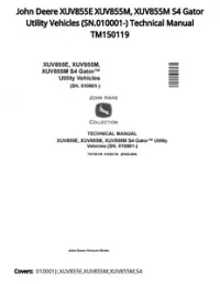 John Deere XUV855E XUV855M  XUV855M S4 Gator Utility Vehicles (SN.010001-) Technical Manual TM150119 preview