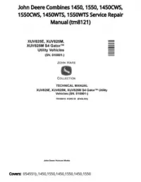 John Deere Combines 1450  1550  1450CWS  1550CWS  1450WTS  1550WTS Service Repair Manual - tm8121 preview