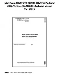 John Deere XUV825E XUV825M  XUV825M S4 Gator Utility Vehicles (SN.010001-) Technical Manual TM150019 preview