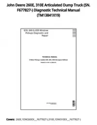 John Deere 260E  310E Articulated Dump Truck (SN. F677827-) Diagnostic Technical Manual - TM13841X19 preview