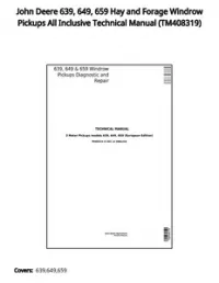 John Deere 639  649  659 Hay and Forage Windrow Pickups All Inclusive Technical Manual - TM408319 preview