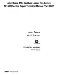 John Deere 410J Backhoe Loader (SN. before 161616) Service Repair Technical Manual - TM10147 preview