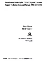 John Deere 544K-II (SN. D001001-) 4WD Loader Repair Technical Service Manual - TM14201X19 preview
