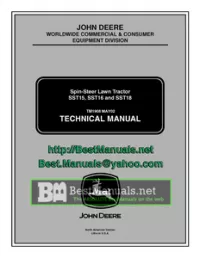 John Deere SST15  SST16  SST18 Spin-Steer Lawn Tractor Technical Manual - TM1908 preview