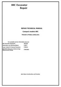 John Deere 80C Excavator Service Repair Technical Manual - TM1939 preview