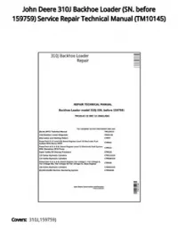 John Deere 310J Backhoe Loader (SN. before 159759) Service Repair Technical Manual - TM10145 preview
