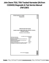 John Deere 753J  759J Tracked Harvester (SN.from C220453) Diagnostic & Test Service Manual - TM12387 preview