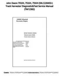John Deere 703JH  753JH  759JH (SN.C220453-) Track Harvester Diagnostic&Test Service Manual - TM12382 preview