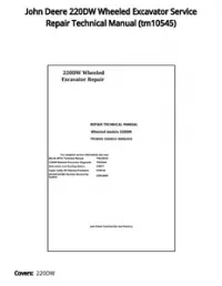 John Deere 220DW Wheeled Excavator Service Repair Technical Manual - tm10545 preview