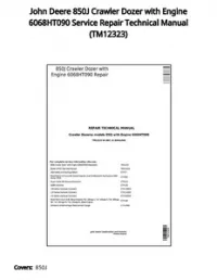 John Deere 850J Crawler Dozer with Engine 6068HT090 Service Repair Technical Manual - TM12323 preview