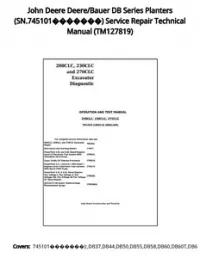 John Deere Deere/Bauer DB Series Planters (SN.745101) Service Repair Technical Manual - TM127819 preview