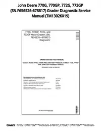 John Deere 770G  770GP  772G  772GP (SN.F656526-678817) Grader Diagnostic Service Manual - TM13026X19 preview