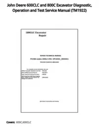 John Deere 600CLC and 800C Excavator Diagnostic  Operation and Test Service Manual - TM1922 preview