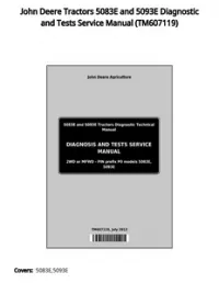 John Deere Tractors 5083E and 5093E Diagnostic and Tests Service Manual - TM607119 preview