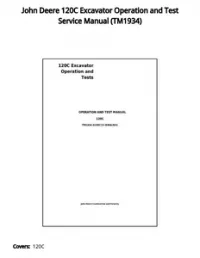 John Deere 120C Excavator Operation and Test Service Manual - TM1934 preview