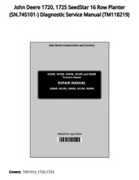 John Deere 1720  1725 SeedStar 16 Row Planter (SN.745101-) Diagnostic Service Manual - TM118219 preview