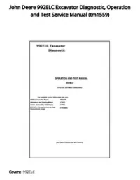 John Deere 992ELC Excavator Diagnostic  Operation and Test Service Manual - tm1559 preview