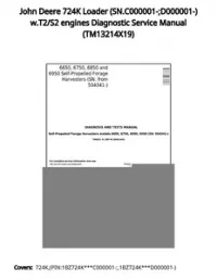 John Deere 724K Loader (SN.C000001-;D000001-) w.T2/S2 engines Diagnostic Service Manual - TM13214X19 preview
