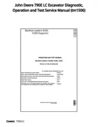 John Deere 790E LC Excavator Diagnostic  Operation and Test Service Manual - tm1506 preview