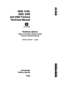 John Deere 2000  2100  2200  2300  2400 Tractors Technical Service Manual - tm1563 preview