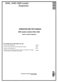 John Deere 344G  444G 4WD Loader Diagnostic  Operation and Test Service Manual - tm1557 preview