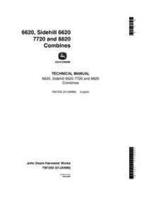 John Deere 6620 Sidehill 6620 7720 8820 Combines Technical Manual -TM1202 preview