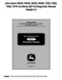 John Deere W540  W550  W650  W660  T550  T560  T660  T670 Combines (MY14) Diagnostic Manual TM406119 preview