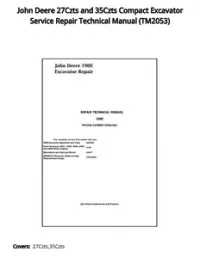 John Deere 27Czts and 35Czts Compact Excavator Service Repair Technical Manual - TM2053 preview