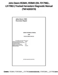 John Deere 953MH  959MH (SN. F317982-  L317982-) Tracked Harvesters Diagnostic Manual - TM14265X19 preview