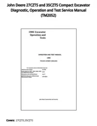 John Deere 27CZTS and 35CZTS Compact Excavator Diagnostic  Operation and Test Service Manual - TM2052 preview