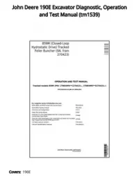 John Deere 190E Excavator Diagnostic  Operation and Test Manual - tm1539 preview