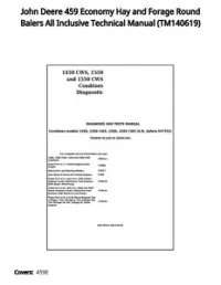 John Deere 459 Economy Hay and Forage Round Balers All Inclusive Technical Manual - TM140619 preview